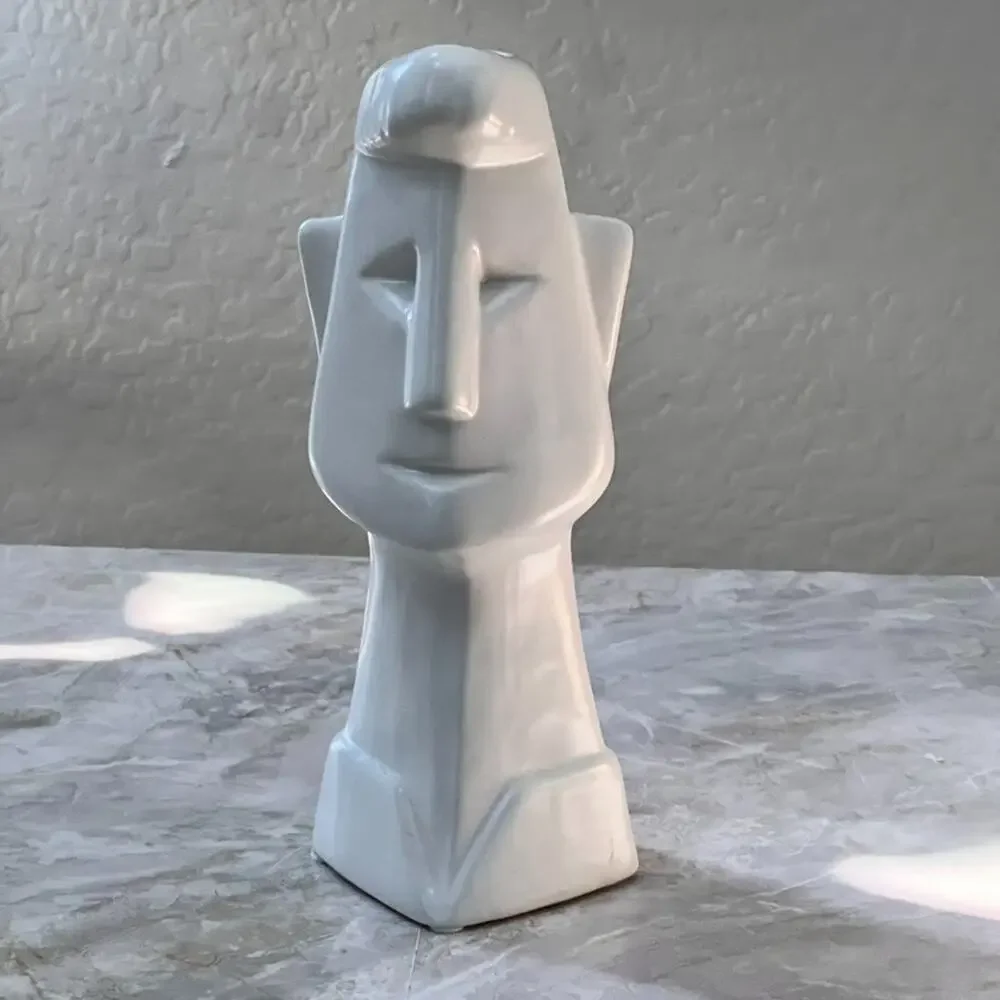 Mikasa Male Ceramic Face Abstract Vase Modern Art Flower Pot 10.5